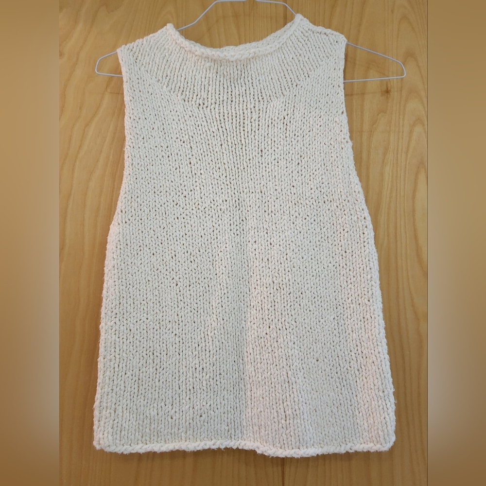 Knitted tank with mockneck
